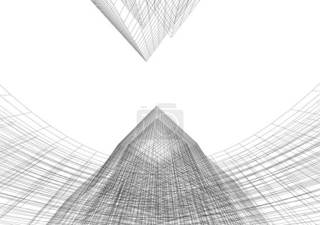 Illustration for Abstract architectural wallpaper skyscraper design, vector concept background - Royalty Free Image