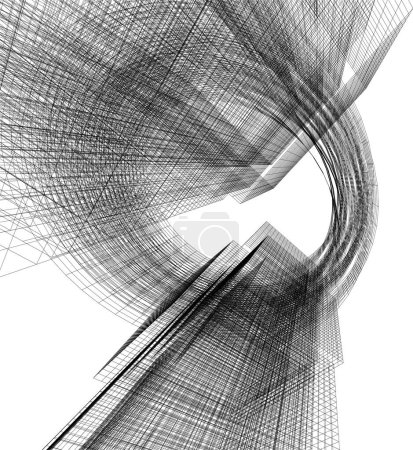 Ilustración de Abstracto arquitectónico fondo de pantalla rascacielos diseño, vector concepto de fondo - Imagen libre de derechos