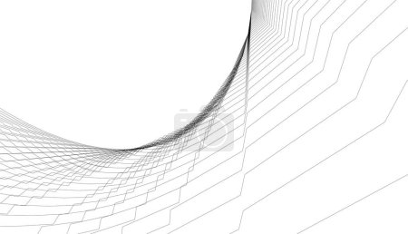 Ilustración de Fondo futurista abstracto, diseño gráfico moderno para un negocio, diseño de rascacielos de papel pintado, ilustración vectorial. fondo de pantalla arquitectónico abstracto - Imagen libre de derechos