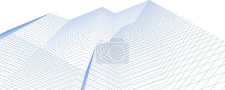Téléchargez les illustrations : Perspective futuriste, conception abstraite de papier peint architectural, fond de concept géométrique numérique - en licence libre de droit