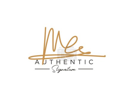 Illustration for ME Signature Logo Template Vector. - Royalty Free Image
