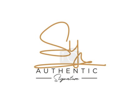 Illustration for SY Signature Logo Template Vector. - Royalty Free Image