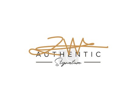 Illustration for ZW Signature Logo Template Vector. - Royalty Free Image