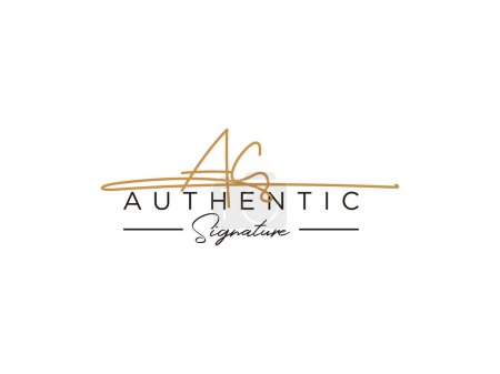 Photo for AC Signature Logo Template Vector. - Royalty Free Image