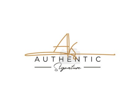 Photo for AK Signature Logo Template Vector. - Royalty Free Image