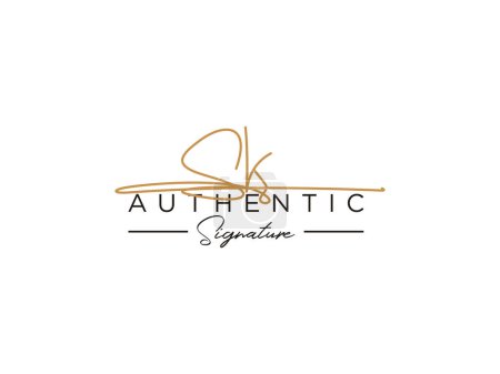 Photo for SK Signature Logo Template Vector. - Royalty Free Image