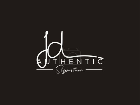 Illustration for JD Signature Logo Template Vector. - Royalty Free Image
