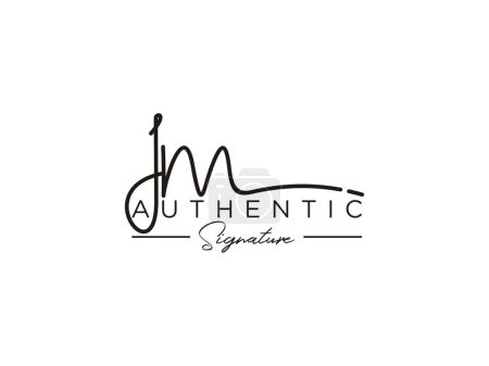 Photo for JM Signature Logo Template Vector. - Royalty Free Image