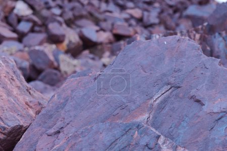 Iron ore quarry, iron ore dumps, natural resource deposits, raw materials, geological, mineralogy, mining industry, earth resourcesTexture of huge iron ore stone, raw material, natural resource