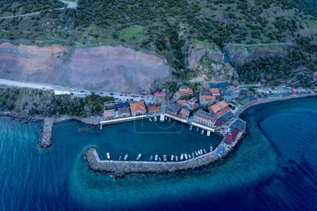 (Assos), Canakkale, Türkei. Der antike Hafen im Ayvacik-Viertel von Anakkale. Es ist auch eine der ersten Städte in Anatolien, die das Christentum akzeptiert.