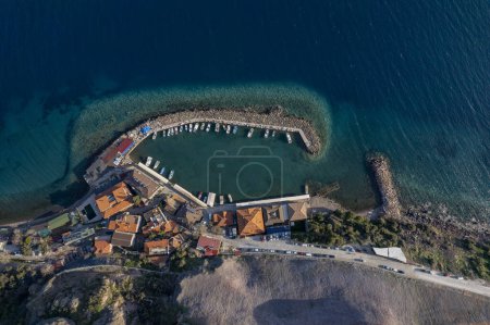 Photo for Behramkale (Assos), Canakkale, Turkey. The ancient harbor in the Ayvacik district of anakkale. It is also one of the first cities in Anatolia to accept Christianity. - Royalty Free Image