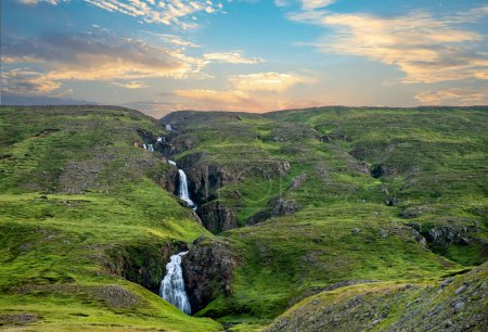 Folaldafos waterfall in the Oxi Mountains, Iceland