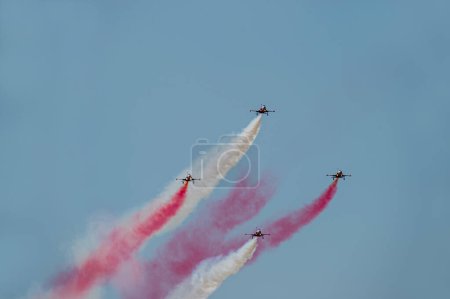 Photo for Turkiye - Izmir - cigli air base 15 March 2016 air shows Turkish stars performing with F-5 Type aircraft. - Royalty Free Image