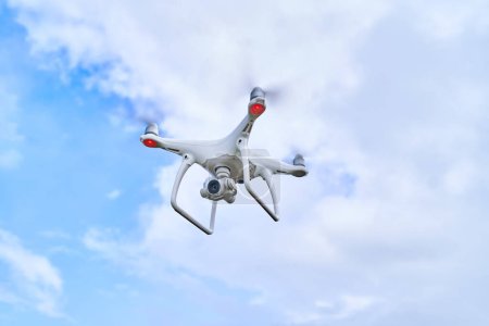Photo for Drone quadcopter with digital camera close up - Royalty Free Image
