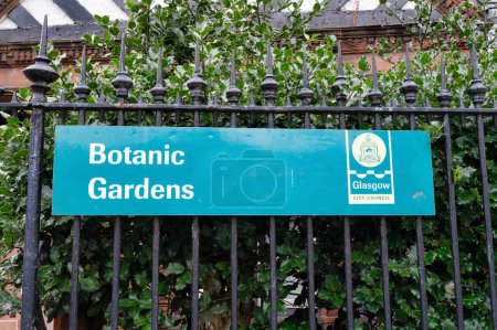 Photo for Glasgow, UK- Sept 10, 2022: The sign for the Botanic Gardens in downtown Glasgow, Scotland - Royalty Free Image