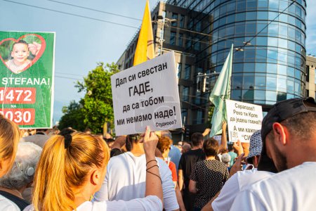 Photo for 01 July 2023, Belgrade, Serbia, Protest against violence triggered by mass shooting in the Belgrade school and Mladenovac , city near Belgrade - Royalty Free Image
