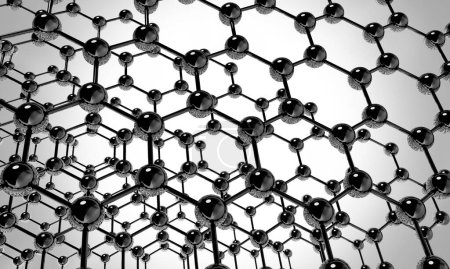 Photo for Crystalline molecular lattice of graphene. Abstract background. - Royalty Free Image