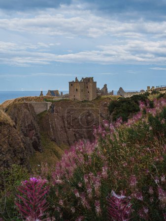 View on the ruins of Dunnottar Castle near Stonehaven in Aberdeenshire, Scotland