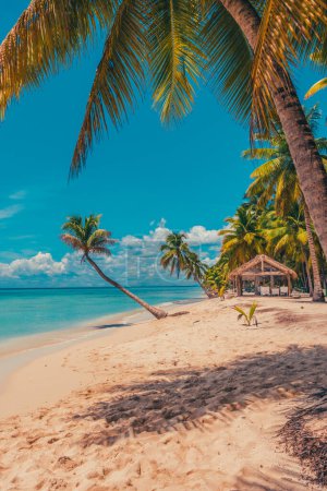 Paradis plage dans les Caraïbes avec maison en bois dans le monde tropical en République dominicaine
