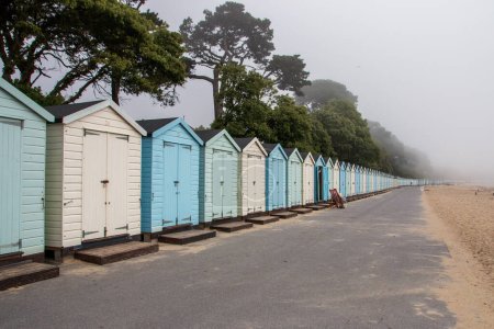 Photo for A row of colourful huts along the beachj front - Royalty Free Image