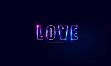 Illustration for Abstract love light with neon square of Happy Valentine's day background,  vector design - Royalty Free Image