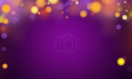 Téléchargez les illustrations : Abstrait bokeh couleur or clair avec fond violet clair doux pour mariage vecteur magique vacances affiche design
. - en licence libre de droit