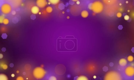 Téléchargez les illustrations : Abstrait bokeh couleur or clair avec fond violet clair doux pour mariage vecteur magique vacances affiche design
. - en licence libre de droit