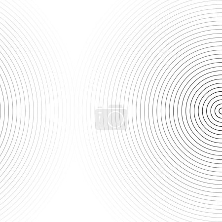 Résumé fond de cercle concentrique. conception de modèle de ligne. Graphique monochrome. Cercle pour ondes sonores. illustration vectorielle