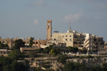 Foto de Vista de Malta desde Medina medieval pueblo terraza de piedra - Imagen libre de derechos