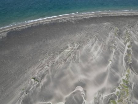 Sanddünen Wüste am Pazifischen Ozean in Puerto chale magdalena bucht Luftaufnahme panorama baja california sur