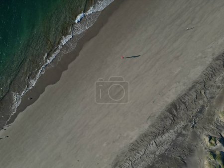 dunes désert par l'océan Pacifique à Puerto chale baie de Magdalena vue aérienne panorama baja californie sur