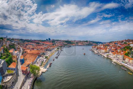 Photo for Porto portugal view from bridge on the Douro River cityscape. - Royalty Free Image
