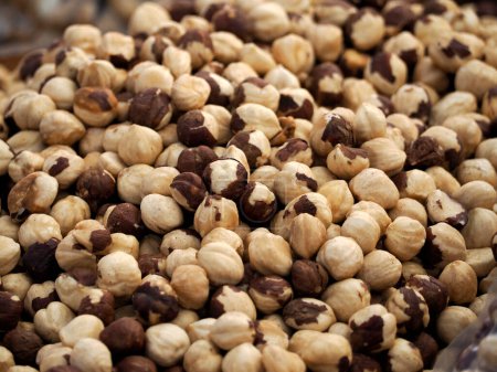 hazelnuts in the local market in Ortigia island in province of Syracuse in Sicily, Italy