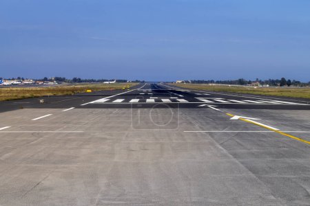 The catania airport view from runway