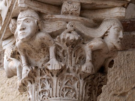 Kathedrale von Verona Außen Skulpturen Detail romanische Skulptur zugeschrieben Werkstatt von Veronese Bildhauer Brioloto
