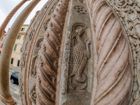 Kathedrale von Verona Außen Skulpturen Detail romanische Skulptur zugeschrieben Werkstatt von Veronese Bildhauer Brioloto