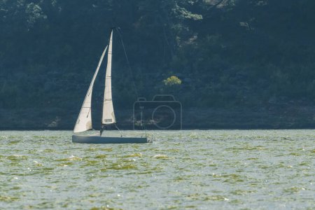 Photo for Boats and sailboats on the Valle de Bravo dam. - Royalty Free Image