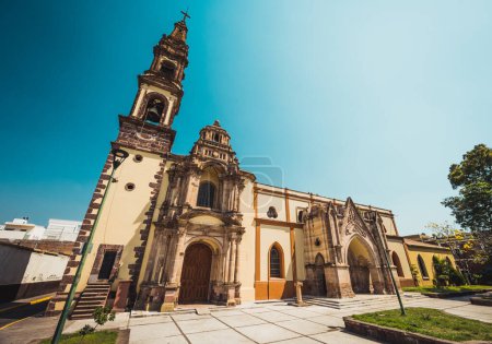 Photo for Exteriors of the Temple of San Francisco de Asis in Zamora Michoacan, with a Gothic style. - Royalty Free Image