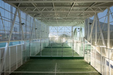 Photo for Paddle tennis empty court in sunny day - Royalty Free Image