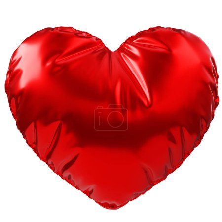 Photo for Red foil balloon in form of heart. Realistic 3d decoration, design element for romantic event, Valentine's day, wedding, birthday etc - Royalty Free Image