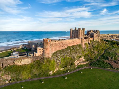 Bamburgh Castle in Northumberland on the northeast coast of England.