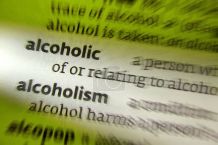 Alcoholism - Alcohol dependence - Symptoms: drinking large amounts of alcohol over a long period, difficulty cutting down, acquiring and drinking alcohol taking up a lot of time, usage resulting in problems, withdrawal occurring when trying to stop.
