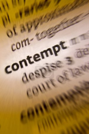 Contempt usually refers to either the act of despising, or having a general lack of respect for something. 
