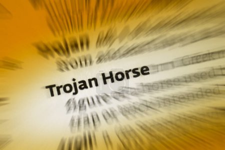 Foto de A Trojan Horse es un programa informático diseñado para violar la seguridad de un sistema informático mientras ostensiblemente realiza alguna función inocua
. - Imagen libre de derechos