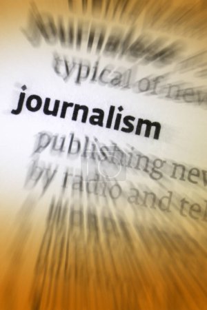 Periodismo: la actividad o profesión de escribir para periódicos o revistas o de difundir noticias por radio o televisión
.