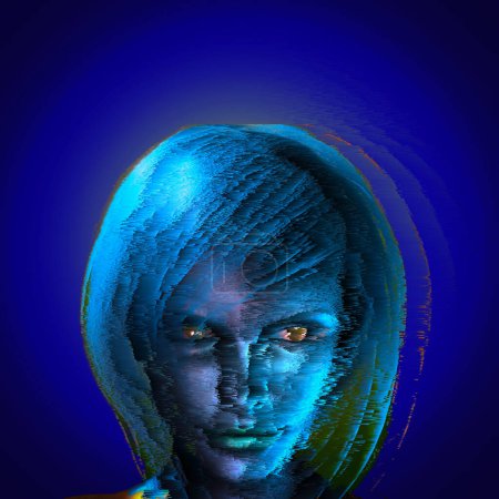 Photo for Woman in blues. Modern art - Royalty Free Image