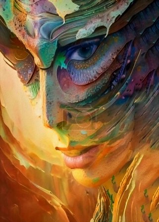 Photo for Fantastic woman portrait. Vivid abstract painting - Royalty Free Image