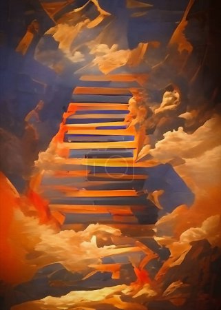 Foto de Escalera al cielo. Pintura abstracta - Imagen libre de derechos