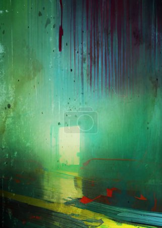 Foto de Luz en la puerta. Pintura abstracta moderna en estilo grunge - Imagen libre de derechos