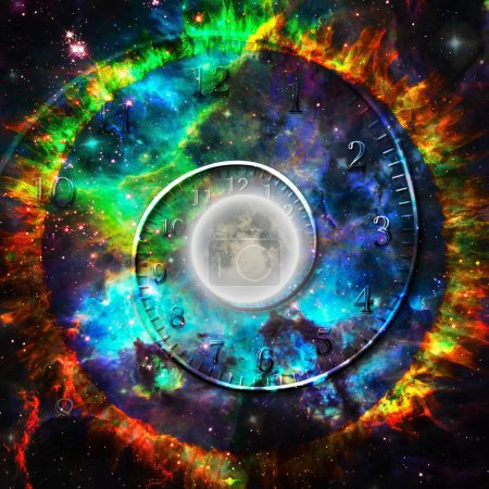 Foto de Luna en el espacio de fantasía con espiral temporal - Imagen libre de derechos
